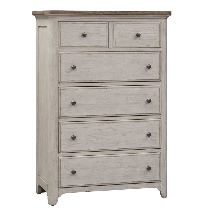 Farmhouse Reimagined Drawer Chest in Antique White - Furniture 4 Less (Jacksonville, NC)