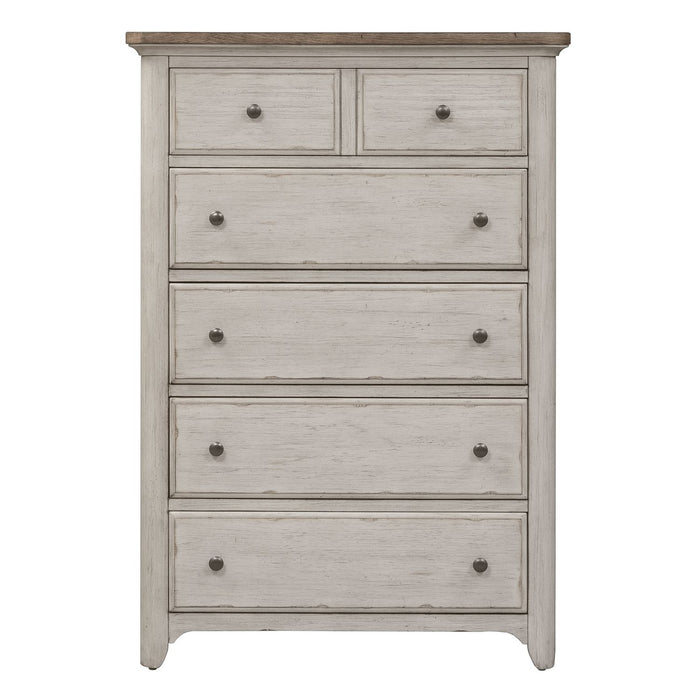 Farmhouse Reimagined Drawer Chest in Antique White - Furniture 4 Less (Jacksonville, NC)