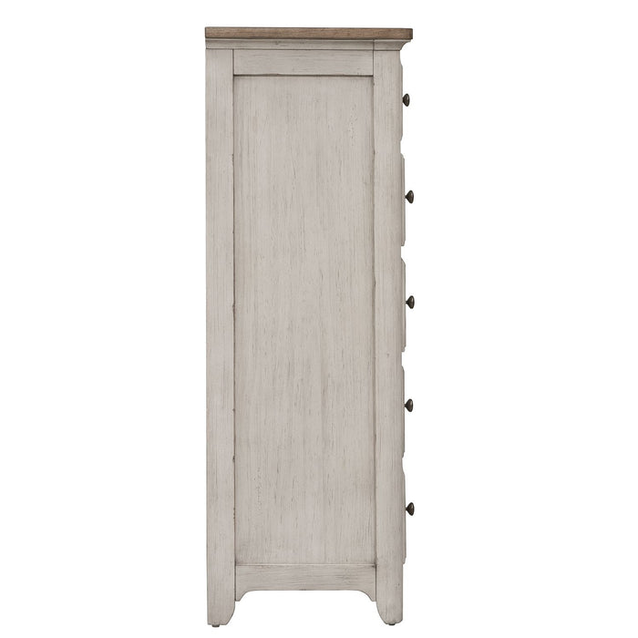 Farmhouse Reimagined Drawer Chest in Antique White - Furniture 4 Less (Jacksonville, NC)