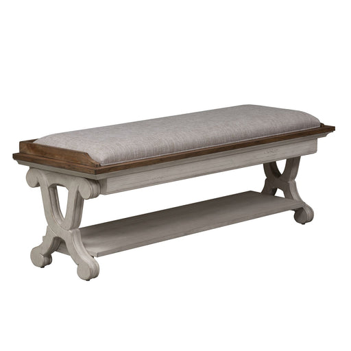 Farmhouse Reimagined Bed Bench in Antique White - Furniture 4 Less (Jacksonville, NC)