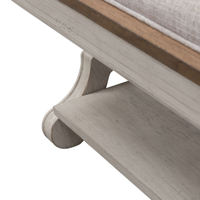 Farmhouse Reimagined Bed Bench in Antique White - Furniture 4 Less (Jacksonville, NC)