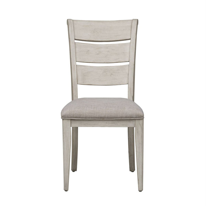 Liberty Furniture Farmhouse Reimagined Ladder Back Upholstered Side Chair (RTA) in Antique White (Set of 2) - Furniture 4 Less (Jacksonville, NC)
