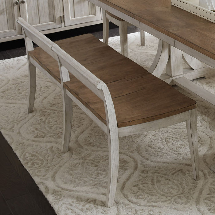 Farmhouse Reimagined 6 Piece Trestle Set - Furniture 4 Less (Jacksonville, NC)