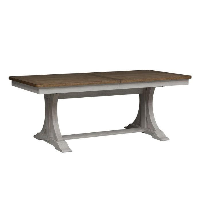 Farmhouse Reimagined Opt 5 Piece Trestle Table Set - Furniture 4 Less (Jacksonville, NC)
