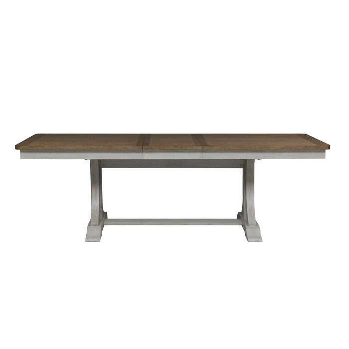 Farmhouse Reimagined Opt 6 Piece Trestle Table Set - Furniture 4 Less (Jacksonville, NC)