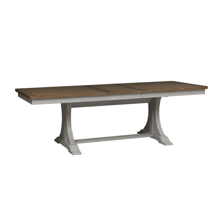 Farmhouse Reimagined Opt 7 Piece Trestle Table Set - Furniture 4 Less (Jacksonville, NC)