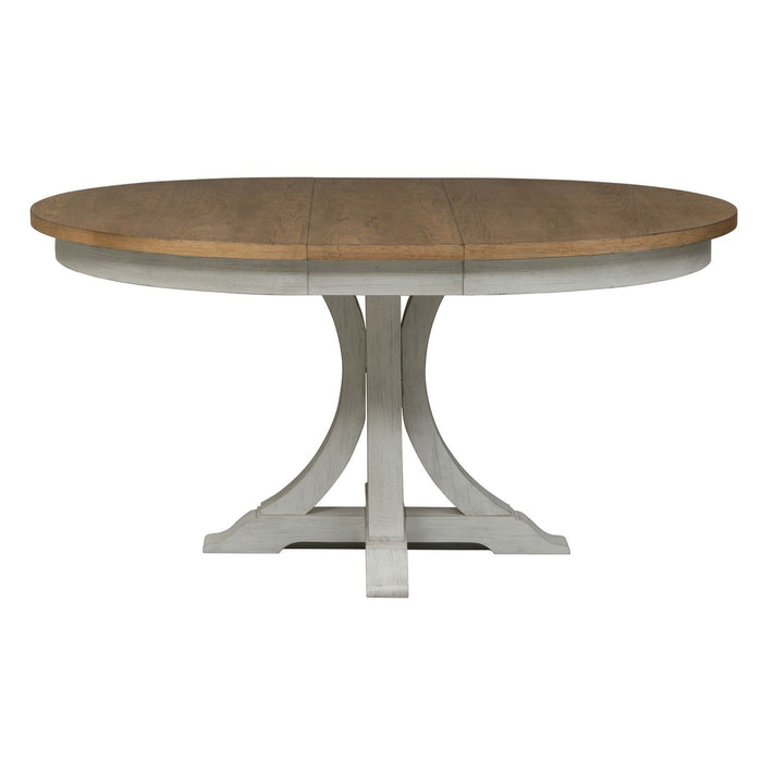 Farmhouse Reimagined Pedestal Table - Furniture 4 Less (Jacksonville, NC)