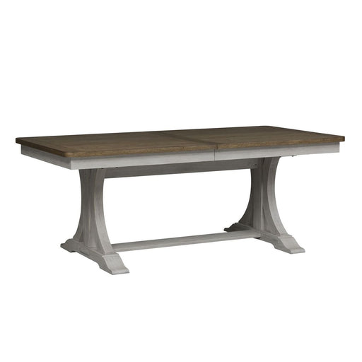 Liberty Furniture Farmhouse Reimagined Trestle Dining Table in Antique White image