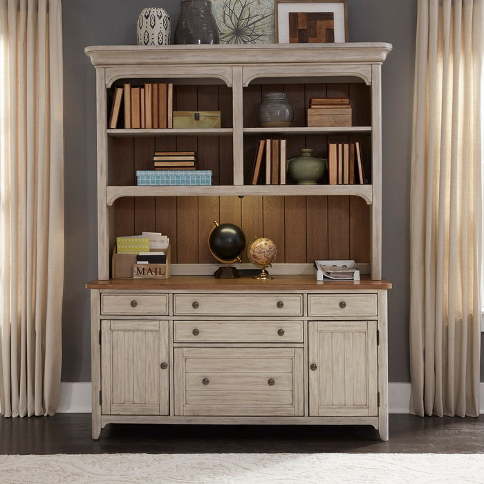 Farmhouse Reimagined 3 Piece Desk & Hutch Set - Furniture 4 Less (Jacksonville, NC)