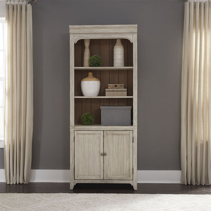 Liberty Farmhouse Reimagined Bookcase in Antique White - Furniture 4 Less (Jacksonville, NC)