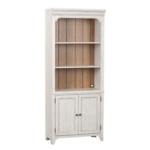 Farmhouse Reimagined Bookcase in Antique White - Furniture 4 Less (Jacksonville, NC)