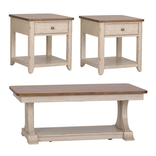 Farmhouse Reimagined 3 Piece Set (1-Cocktail 2-End Tables) - Furniture 4 Less (Jacksonville, NC)