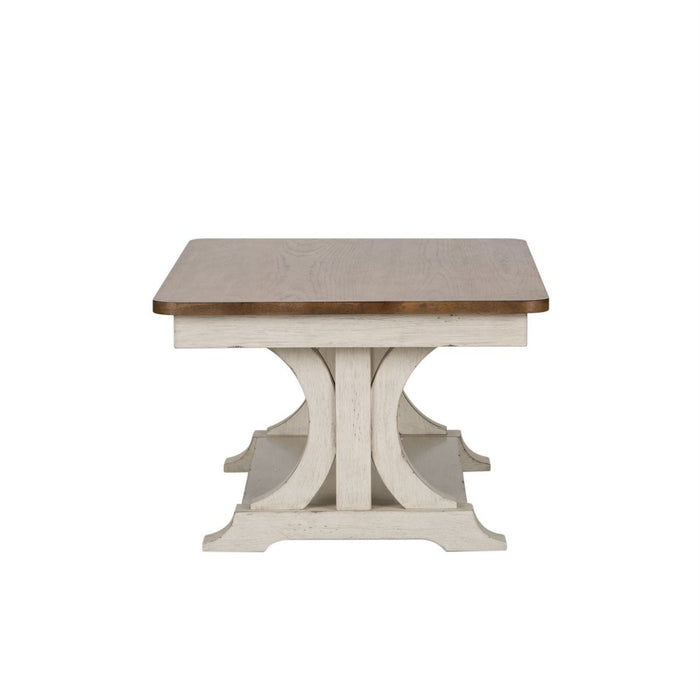 Liberty Farmhouse Reimagined Rectangular Cocktail Table in Antique White - Furniture 4 Less (Jacksonville, NC)