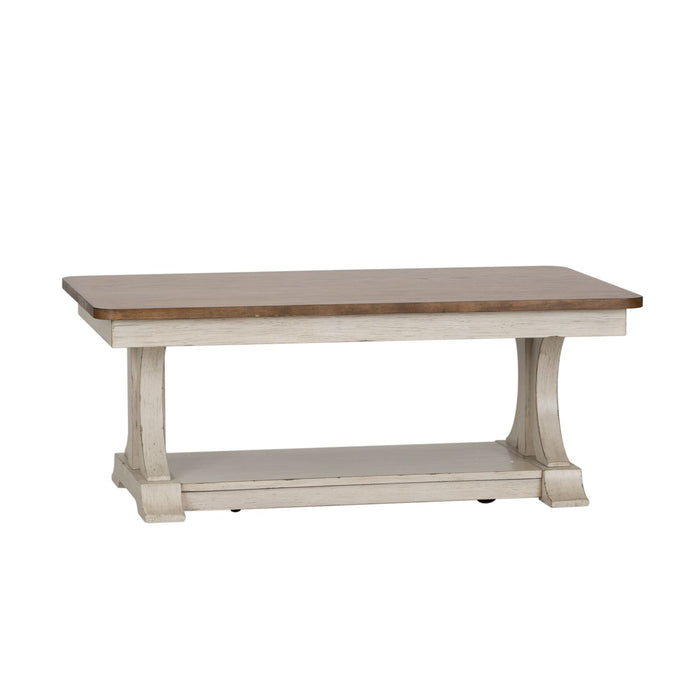 Farmhouse Reimagined Rectangular Cocktail Table in Antique White - Furniture 4 Less (Jacksonville, NC)