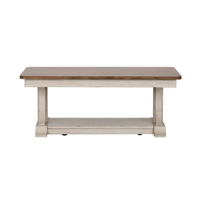 Farmhouse Reimagined Rectangular Cocktail Table in Antique White - Furniture 4 Less (Jacksonville, NC)
