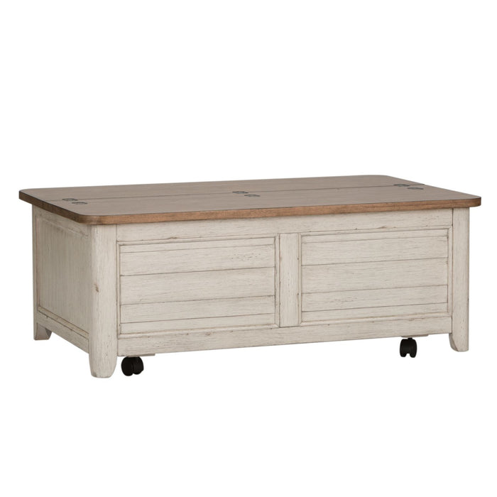 Farmhouse Reimagined Storage Trunk in Antique White - Furniture 4 Less (Jacksonville, NC)