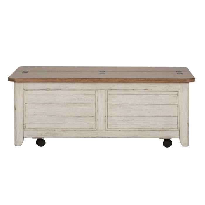 Farmhouse Reimagined Storage Trunk in Antique White - Furniture 4 Less (Jacksonville, NC)