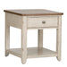 Farmhouse Reimagined End Table with Basket in Antique White - Furniture 4 Less (Jacksonville, NC)