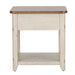 Farmhouse Reimagined End Table with Basket in Antique White - Furniture 4 Less (Jacksonville, NC)