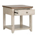 Farmhouse Reimagined End Table with Basket in Antique White - Furniture 4 Less (Jacksonville, NC)