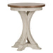 Farmhouse Reimagined Round Chair Side Table in Antique White - Furniture 4 Less (Jacksonville, NC)