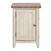 Farmhouse Reimagined Door Chair Side Table w/ Charging in Antique White - Furniture 4 Less (Jacksonville, NC)