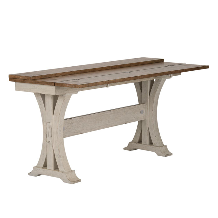 Farmhouse Reimagined Flip Lid Sofa Table in Antique White - Furniture 4 Less (Jacksonville, NC)