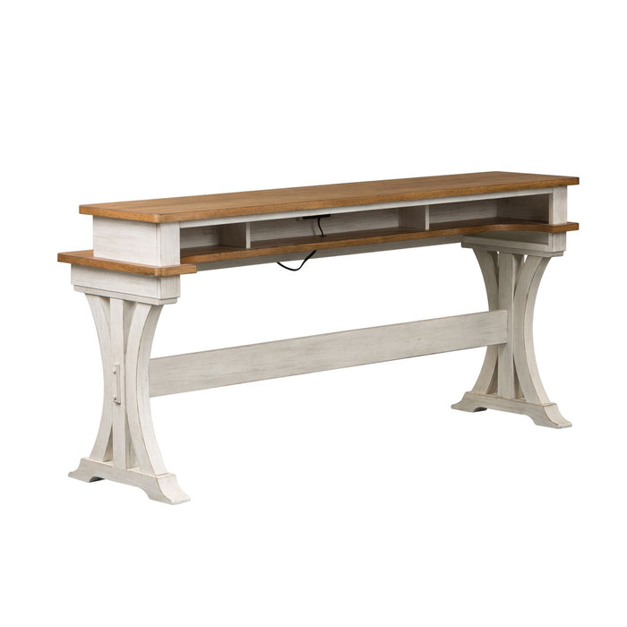 Farmhouse Reimagined Console Bar Table in Antique White - Furniture 4 Less (Jacksonville, NC)