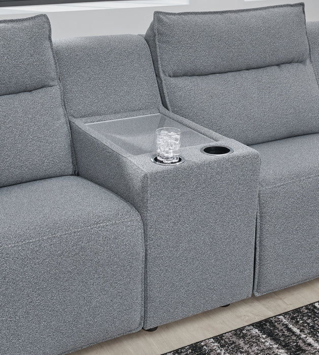 Modmax Reclining Sectional with Console - Furniture 4 Less (Jacksonville, NC)