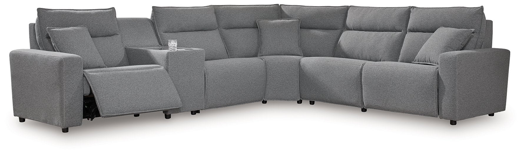 Modmax Reclining Sectional with Console - Furniture 4 Less (Jacksonville, NC)