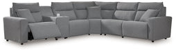 Modmax Reclining Sectional with Console - Furniture 4 Less (Jacksonville, NC)