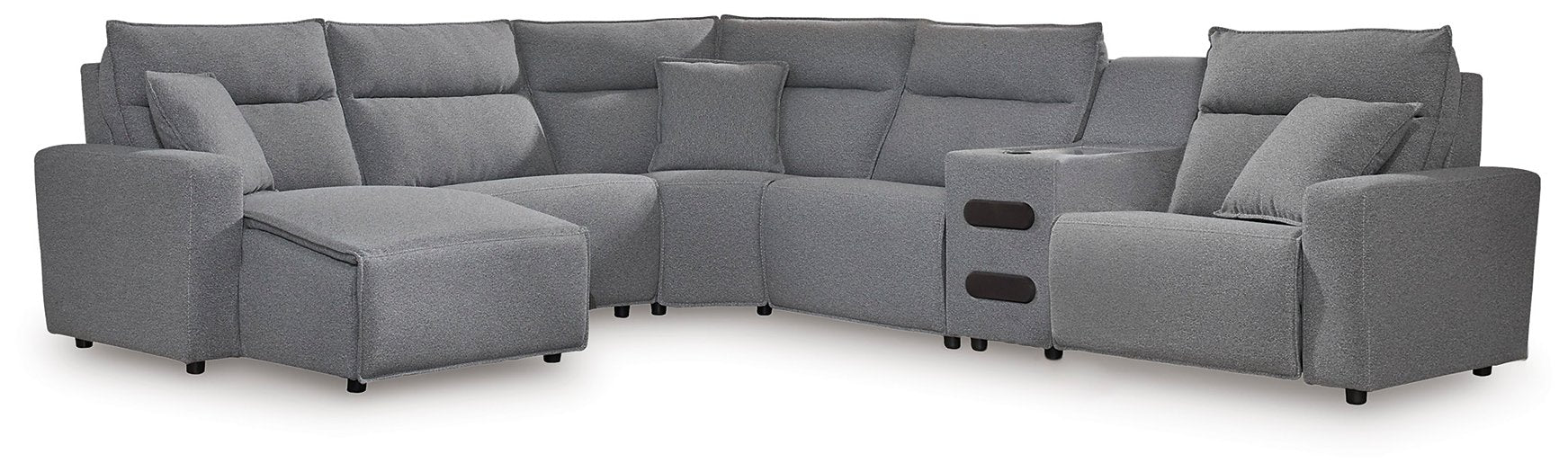 ModMax II Reclining Sectional with Chaise and Audio Console - Furniture 4 Less (Jacksonville, NC)