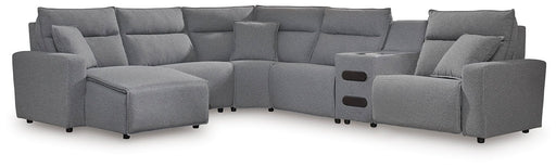 ModMax II Reclining Sectional with Chaise and Audio Console - Furniture 4 Less (Jacksonville, NC)