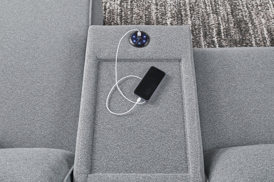 Modmax Reclining Sectional with Console - Furniture 4 Less (Jacksonville, NC)