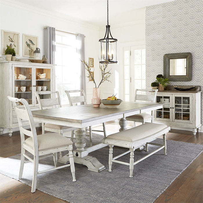 Liberty Furniture Whitney Trestle Table in Weathered Gray - Furniture 4 Less (Jacksonville, NC)