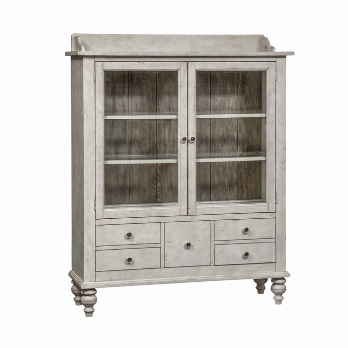 Whitney Display Cabinet in Weathered Gray - Furniture 4 Less (Jacksonville, NC)