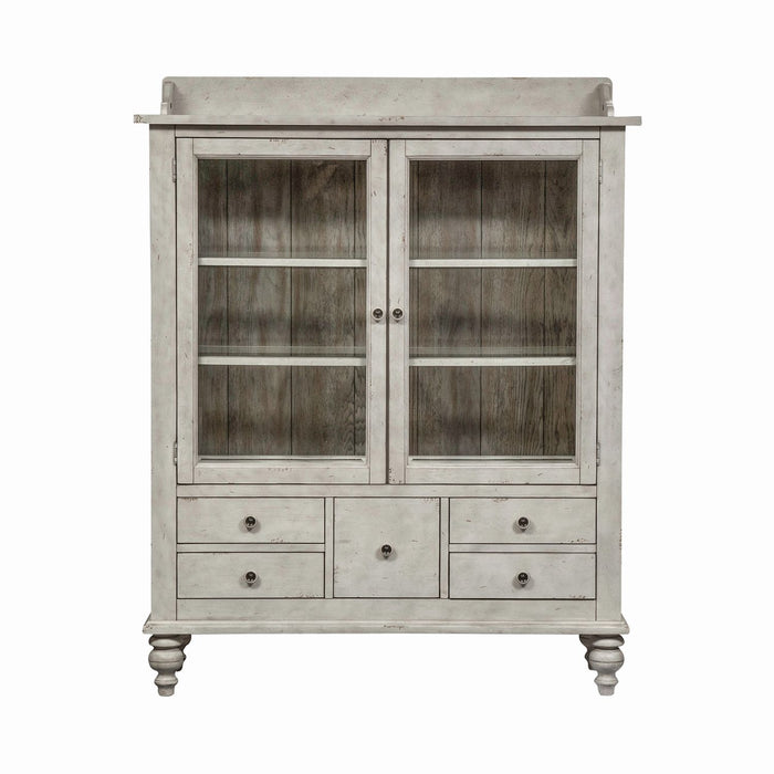 Whitney Display Cabinet in Weathered Gray - Furniture 4 Less (Jacksonville, NC)