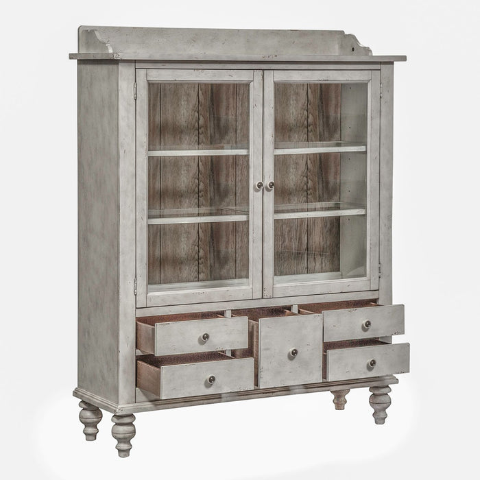 Whitney Display Cabinet in Weathered Gray - Furniture 4 Less (Jacksonville, NC)
