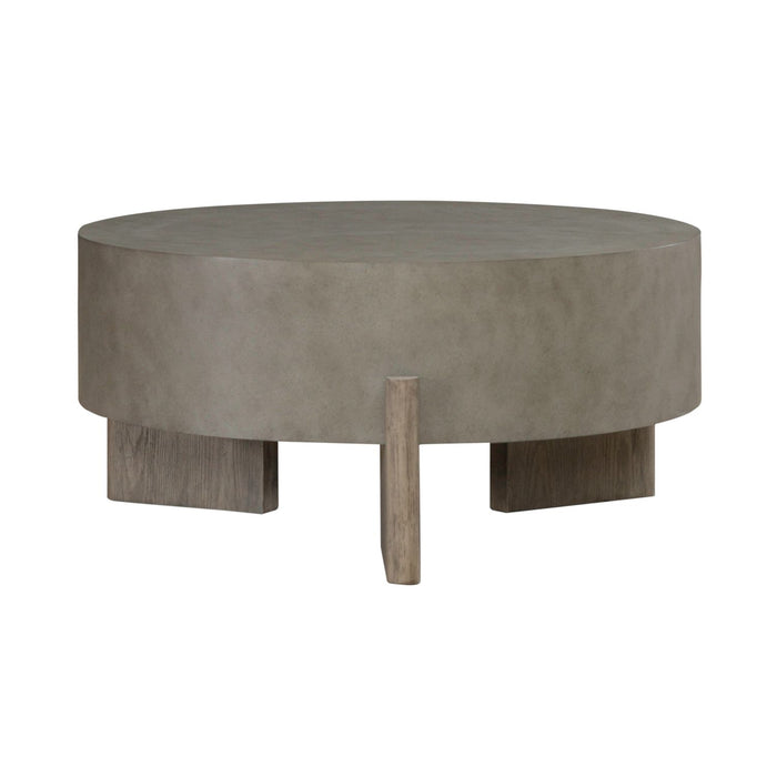 Affinity Round Cocktail Table in Dusty Taupe with Concrete Top - Furniture 4 Less (Jacksonville, NC)