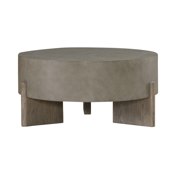 Affinity Round Cocktail Table in Dusty Taupe with Concrete Top - Furniture 4 Less (Jacksonville, NC)