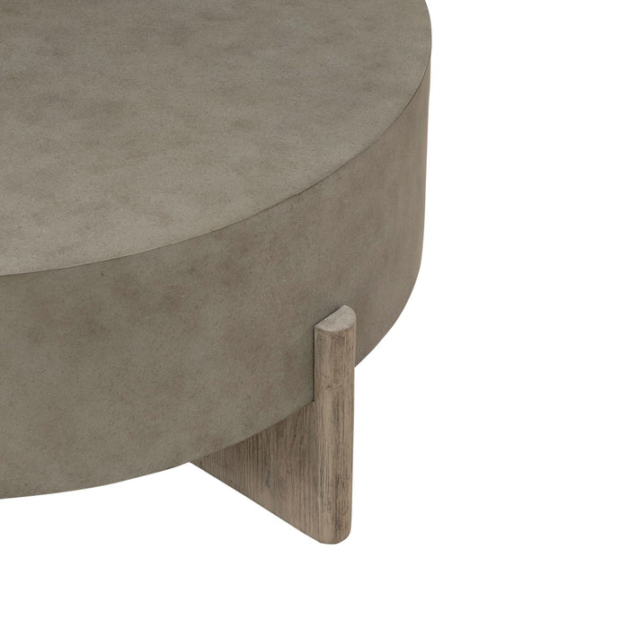 Affinity Round Cocktail Table in Dusty Taupe with Concrete Top - Furniture 4 Less (Jacksonville, NC)