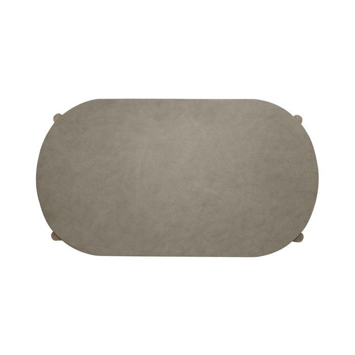 Affinity Oval Cocktail Table in Dusty Taupe with Concrete Top - Furniture 4 Less (Jacksonville, NC)