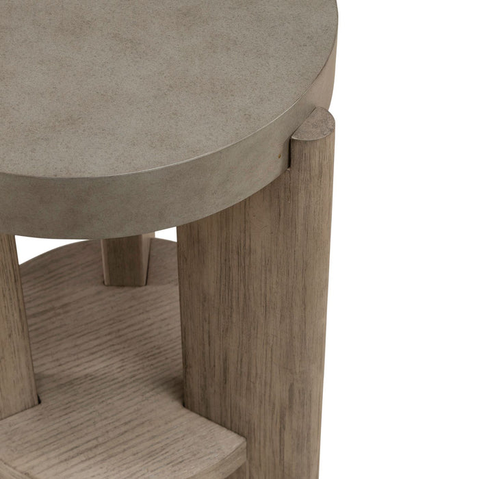 Affinity Chairside Table in Dusty Taupe with Concrete Top - Furniture 4 Less (Jacksonville, NC)
