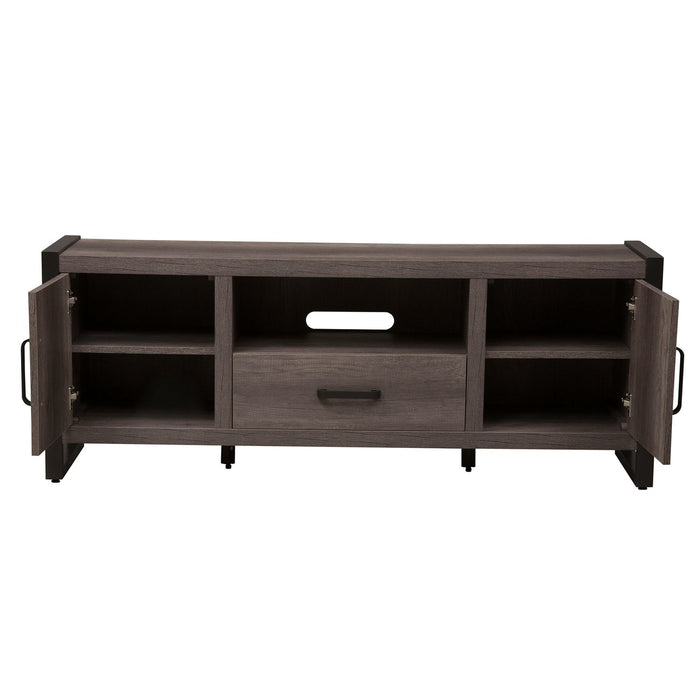 Farmhouse Tanners Creek Entertainment TV Stand in Greystone - Furniture 4 Less (Jacksonville, NC)