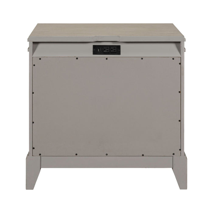 New Haven Nightstand w/ Charging Station - Furniture 4 Less (Jacksonville, NC)