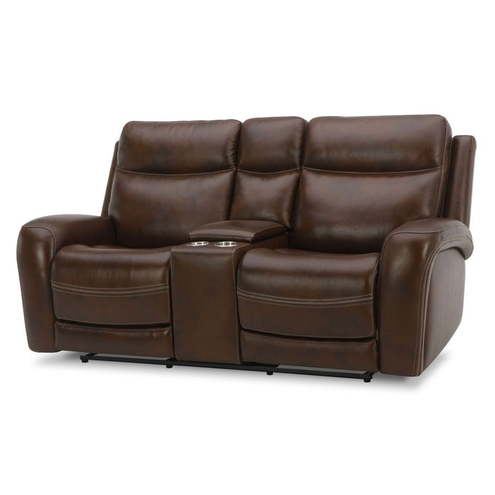 Liberty Furniture Blair Loveseat w/Console P2 & ZG in Cognac - Furniture 4 Less (Jacksonville, NC)