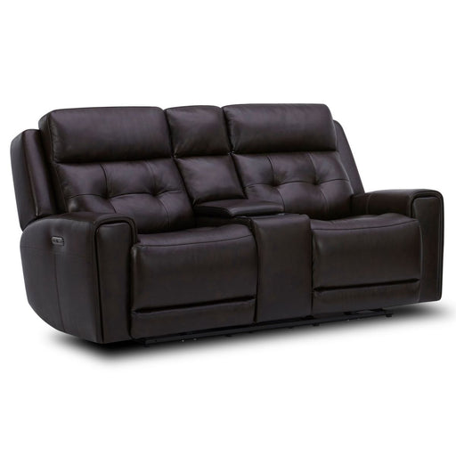 Liberty Furniture Carrington Loveseat w/Console P3 & ZG in Dark Brown - Furniture 4 Less (Jacksonville, NC)