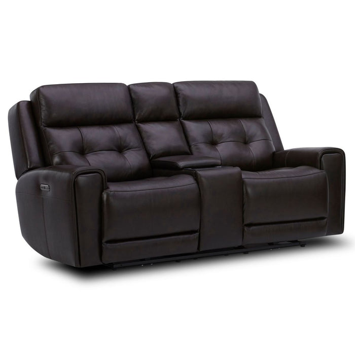 Liberty Furniture Carrington Loveseat w/Console P3 & ZG in Dark Brown - Furniture 4 Less (Jacksonville, NC)