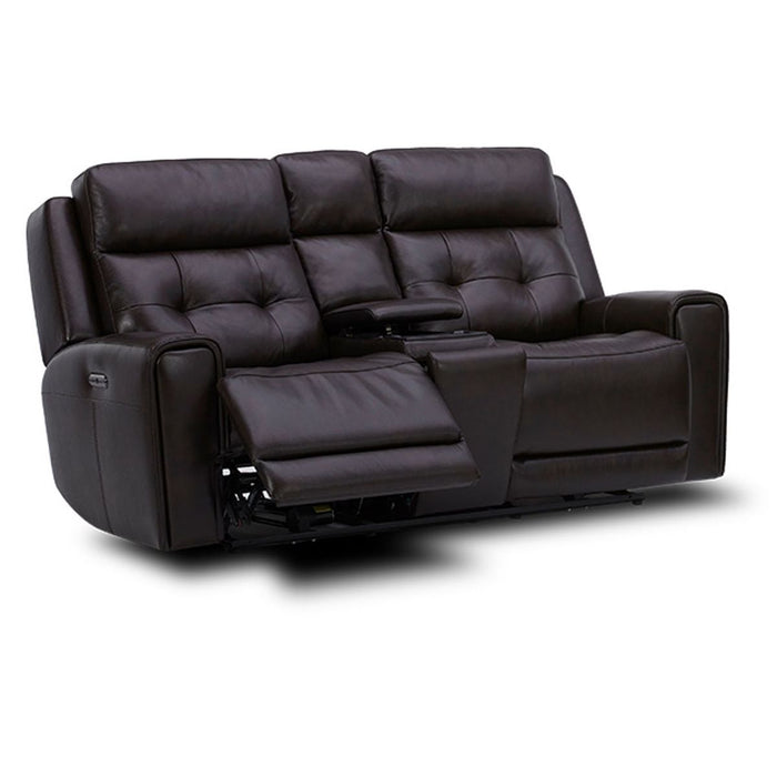 Liberty Furniture Carrington Loveseat w/Console P3 & ZG in Dark Brown - Furniture 4 Less (Jacksonville, NC)