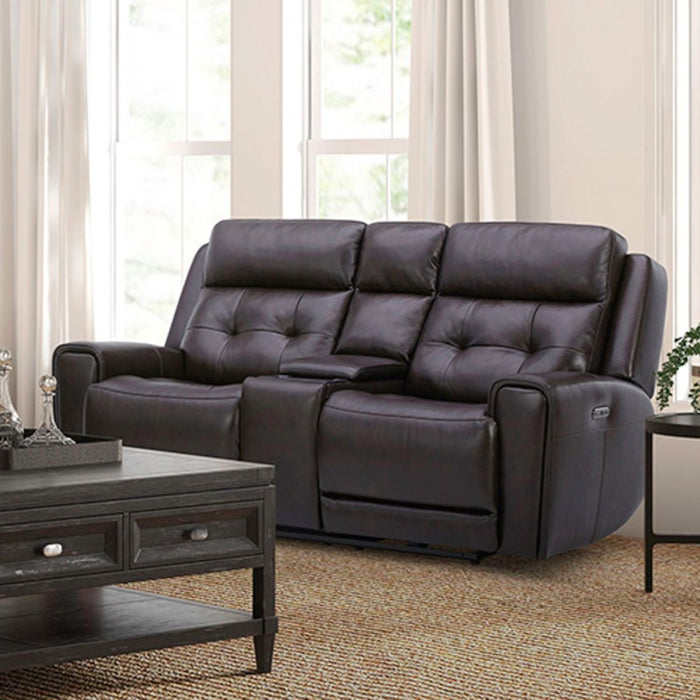 Liberty Furniture Carrington Loveseat w/Console P3 & ZG in Dark Brown - Furniture 4 Less (Jacksonville, NC)